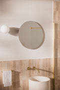 Miroir mural rond pour salle de bain avec lumière LED et anti-buée Riben