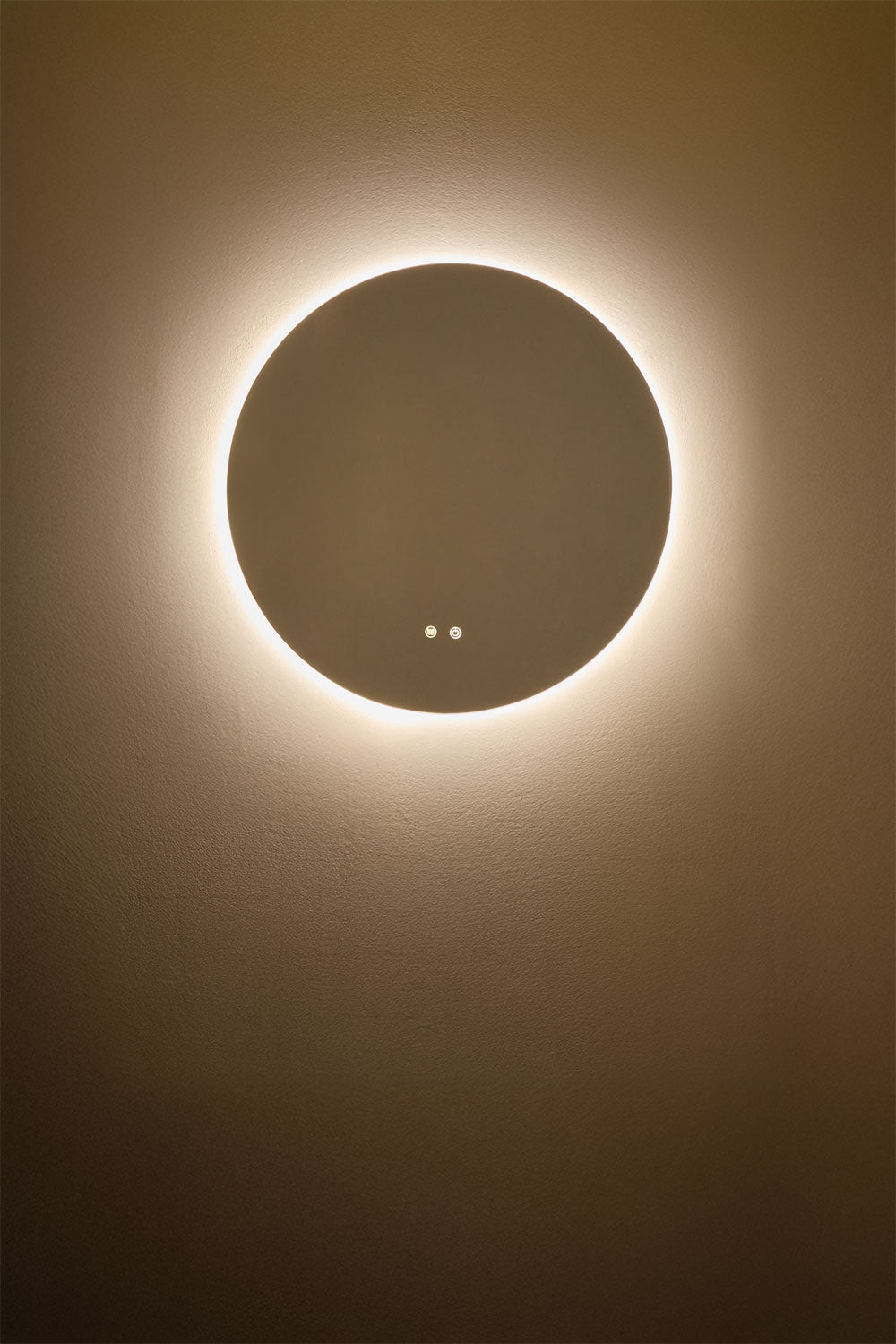 Miroir mural rond pour salle de bain avec lumière LED et anti-buée Riben