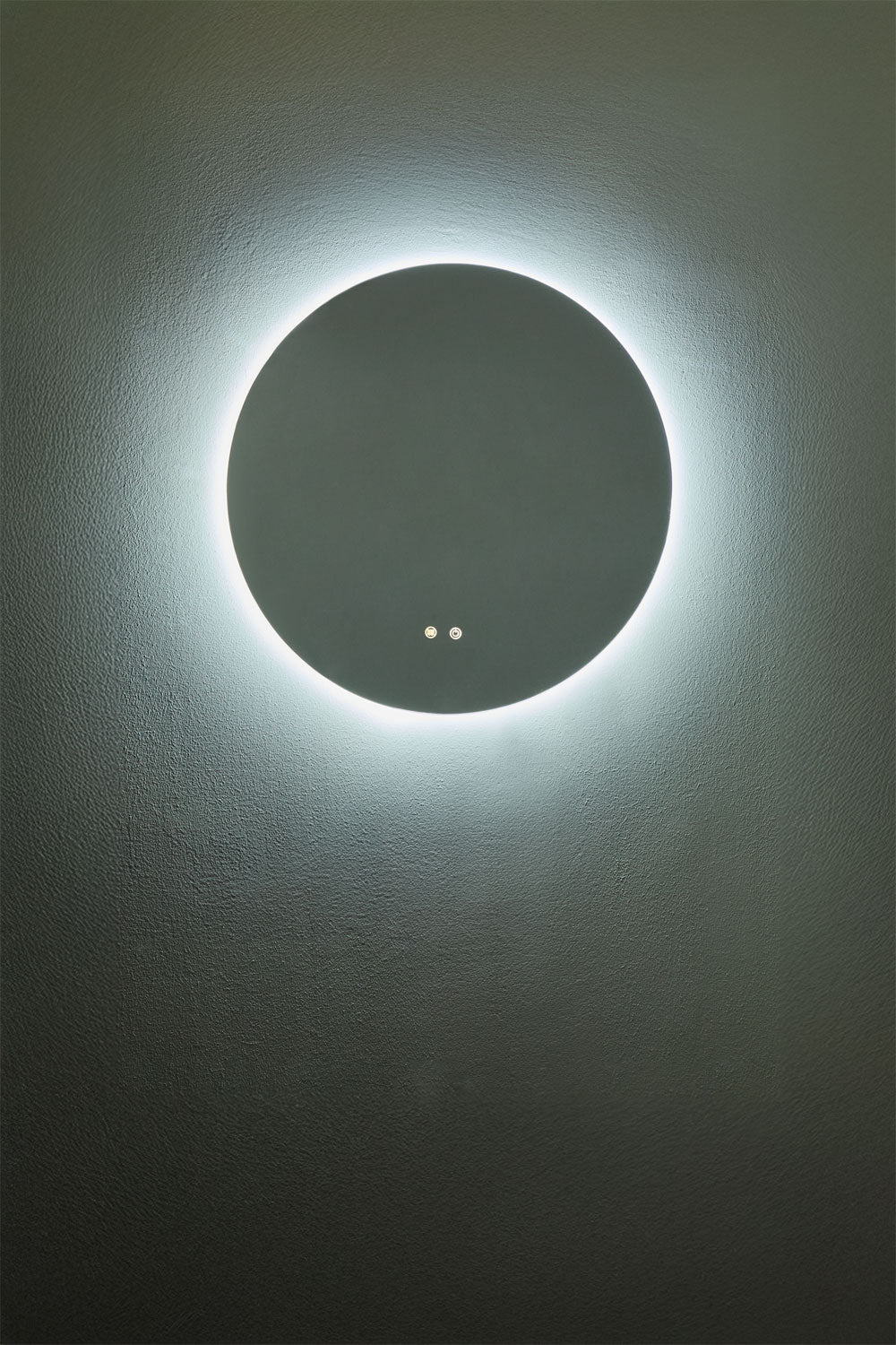 Miroir mural rond pour salle de bain avec lumière LED et anti-buée Riben