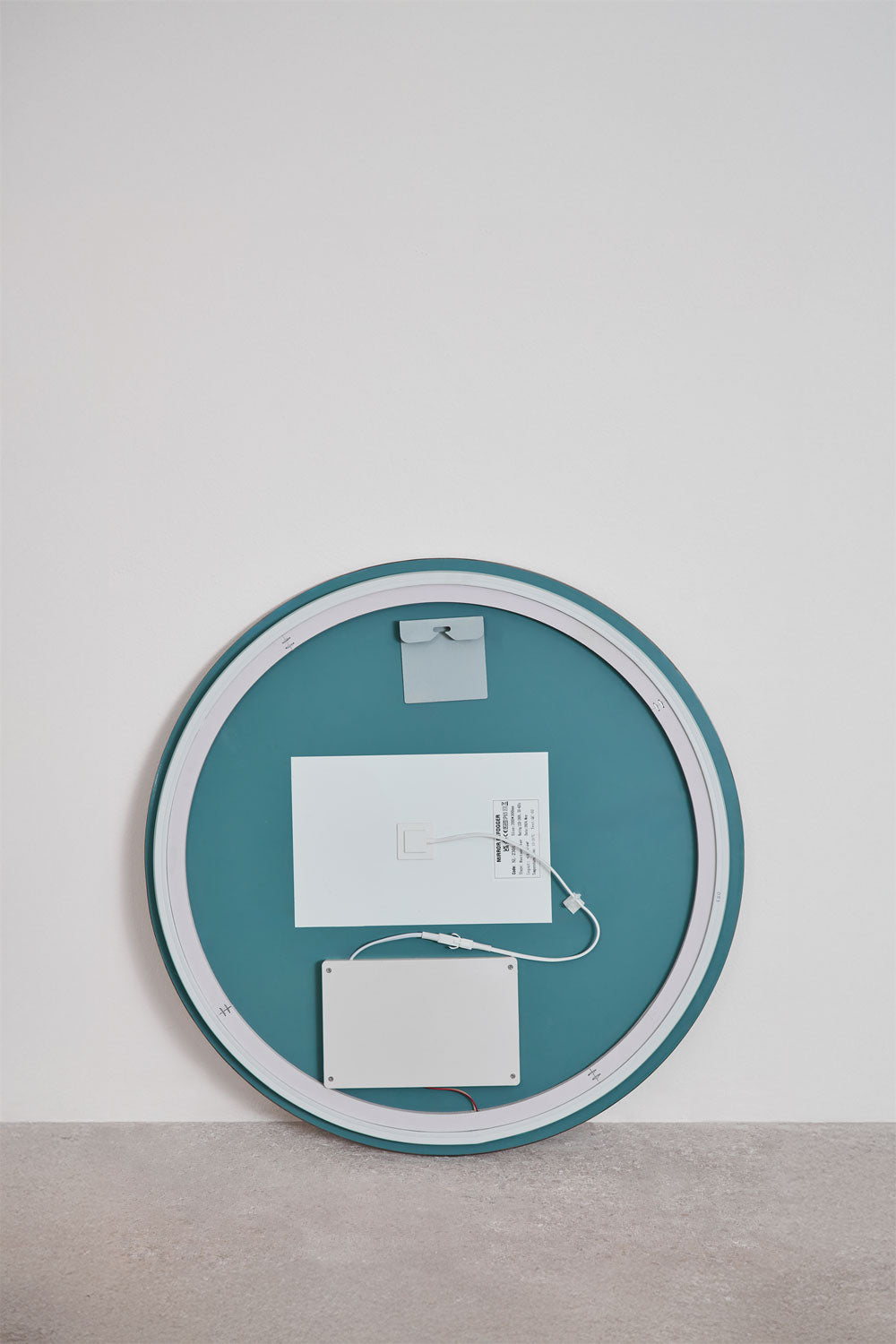 Miroir mural rond pour salle de bain avec lumière LED et anti-buée Riben