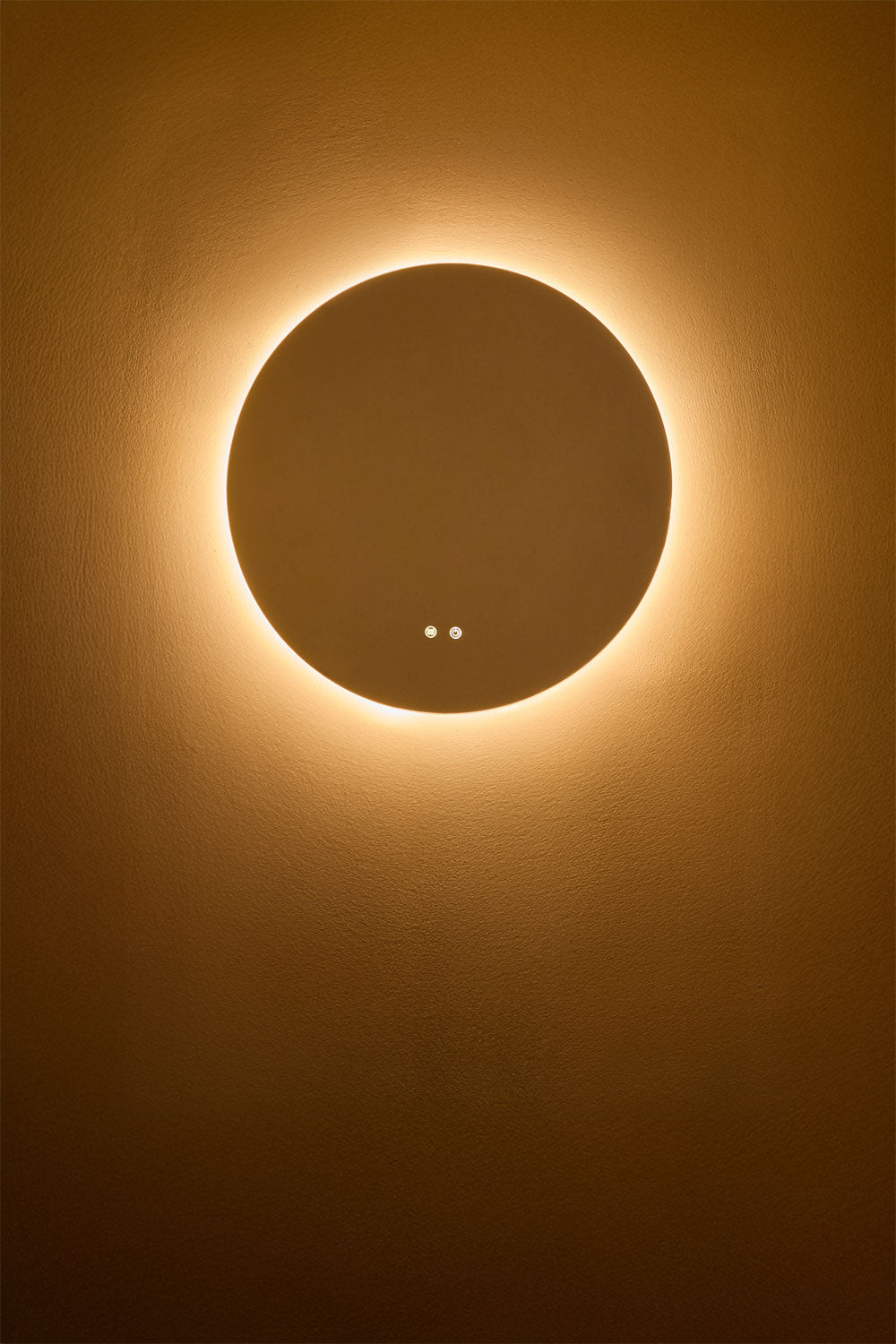 Miroir mural rond pour salle de bain avec lumière LED et anti-buée Riben