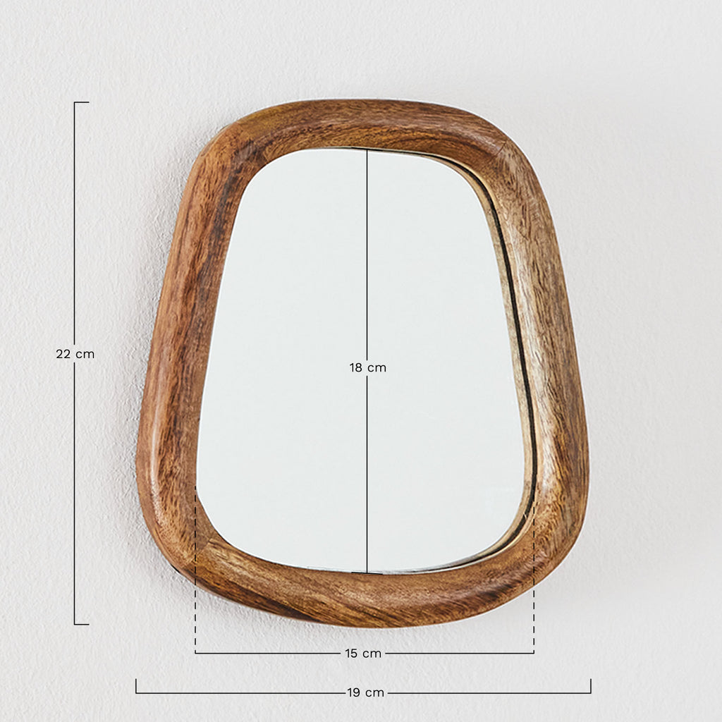 Miroir mural rectangulaire en bois de manguier 19x22 cm Gabael Design
