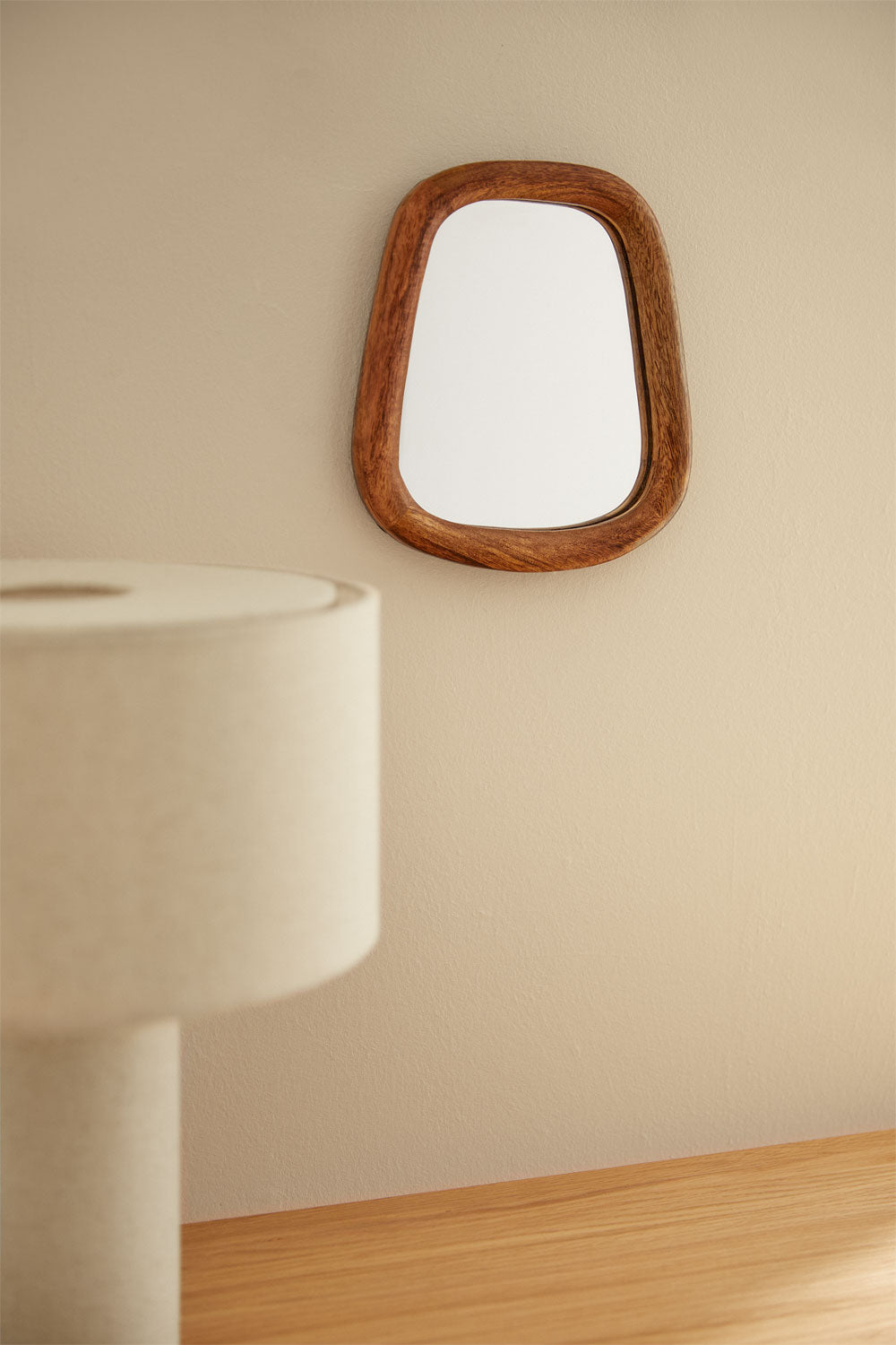 Miroir mural rectangulaire en bois de manguier 19x22 cm Gabael Design