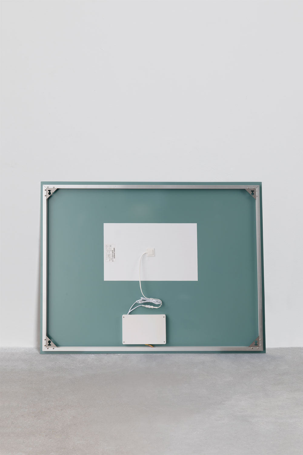 Miroir mural rectangulaire 120x90 cm pour salle de bain avec lumière LED et anti-buée Riben