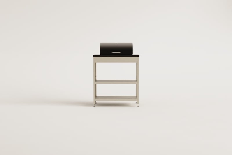 Module avec barbecue au charbon pour cuisine modulaire d'extérieur en acier Savona