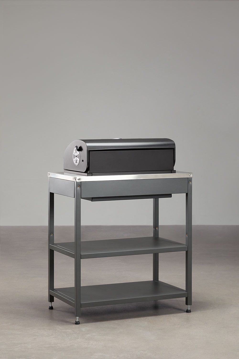 Module avec barbecue au charbon pour cuisine modulaire d'extérieur en acier Savona