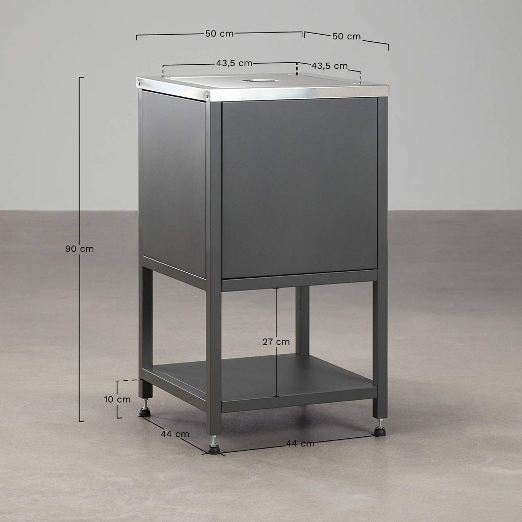 Module d'angle de rangement pour cuisine modulaire d'extérieur en acier Savona