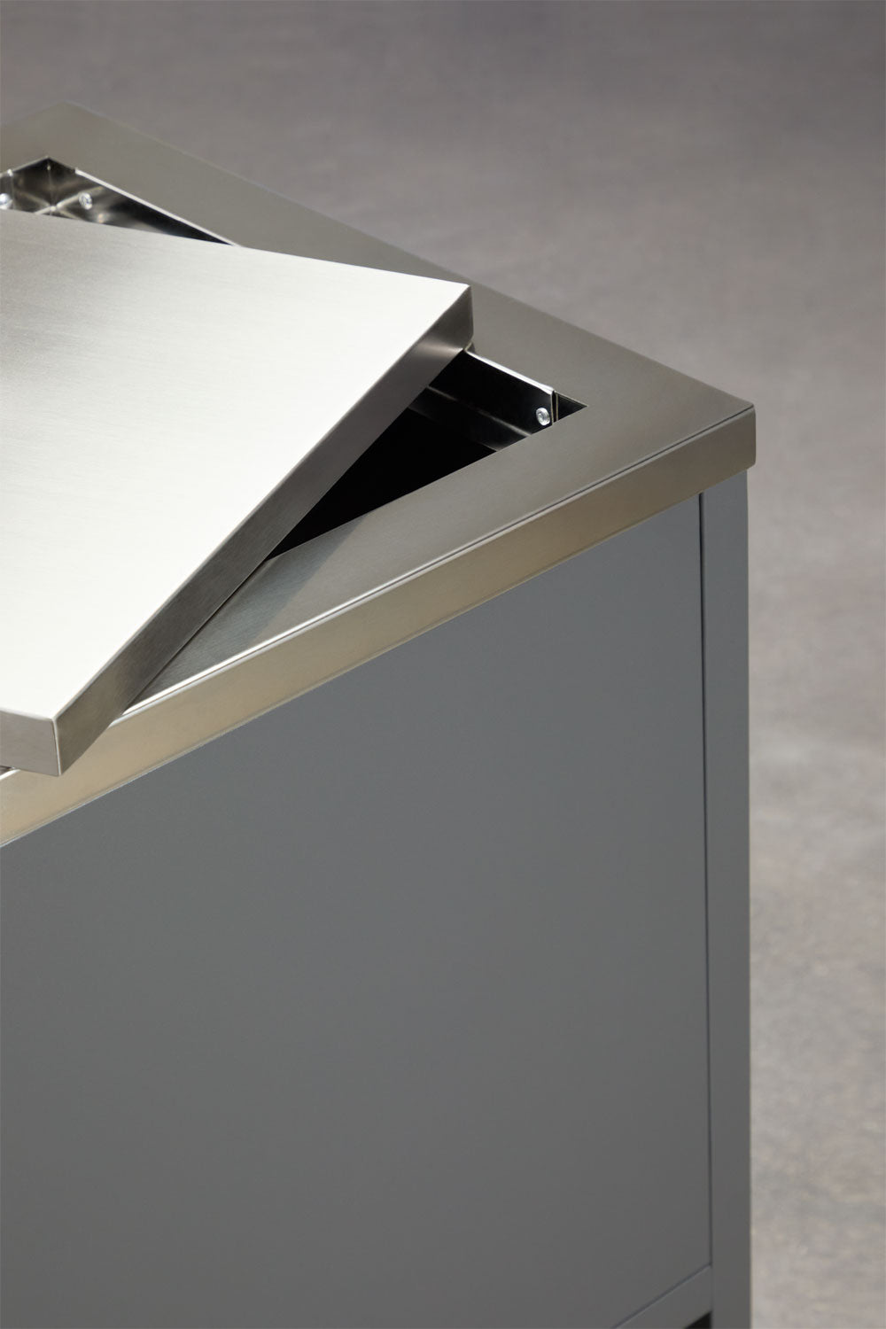 Module d'angle de rangement pour cuisine modulaire d'extérieur en acier Savona