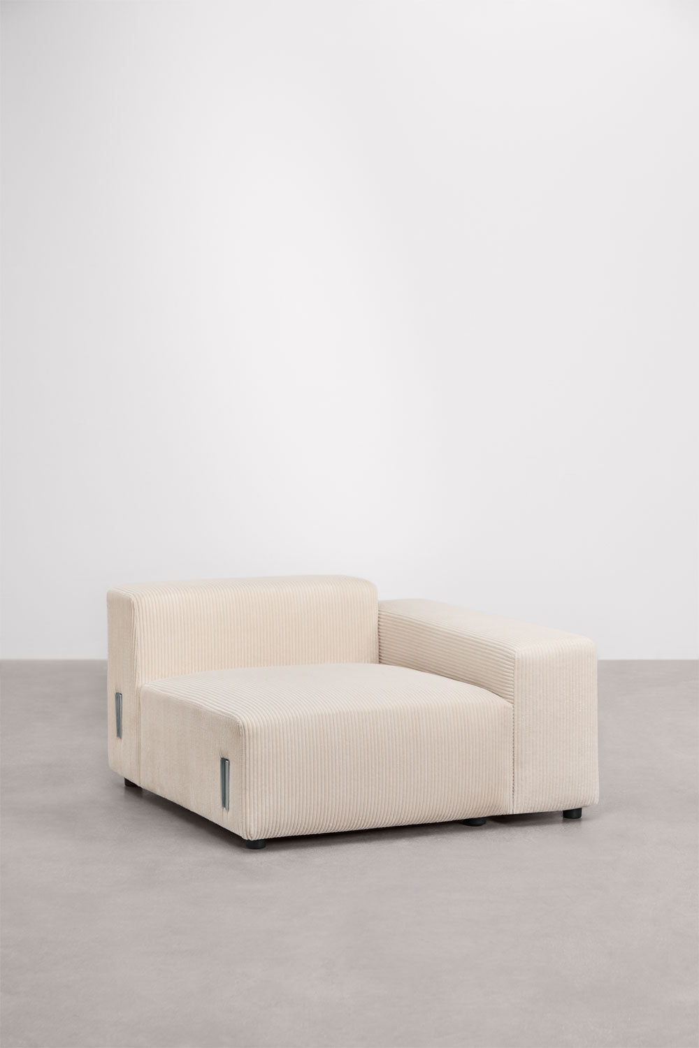 Module d'angle droit 115x113 cm avec accoudoir bas pour canapé modulaire Bruna