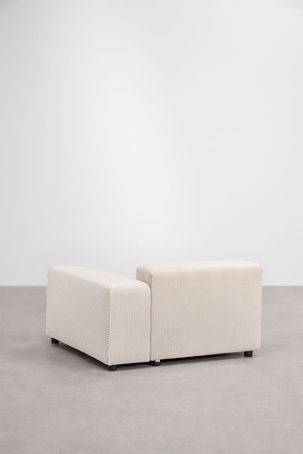 Module d'angle droit 115x113 cm avec accoudoir bas pour canapé modulaire Bruna