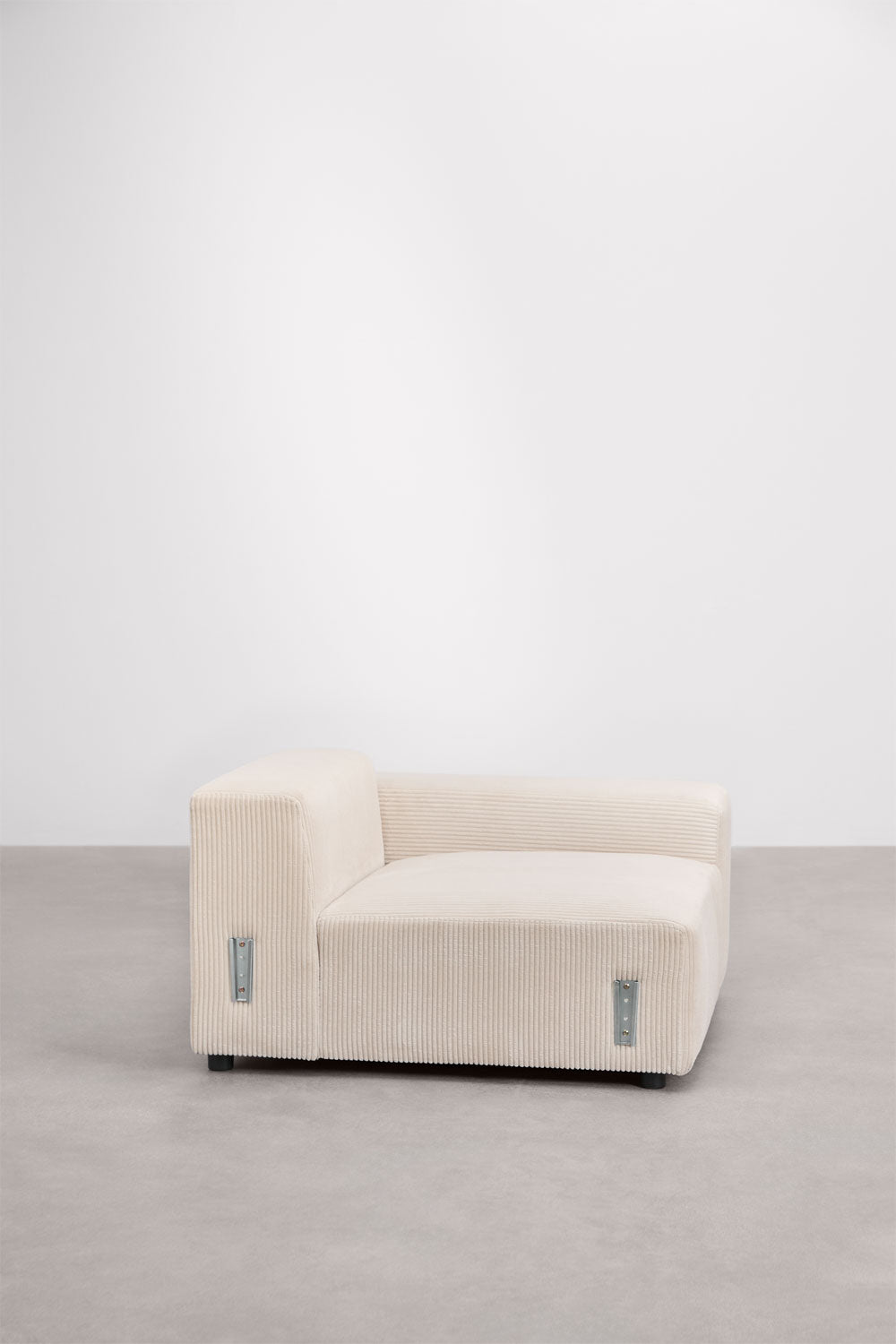 Module d'angle droit 115x113 cm avec accoudoir bas pour canapé modulaire Bruna