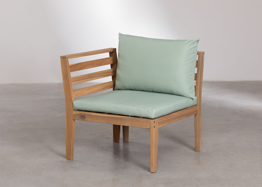 Module d'angle gauche pour canapé de jardin modulable en bois d'acacia Filips
