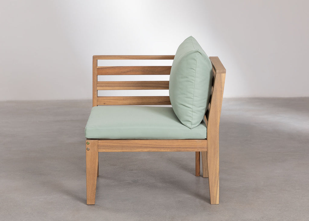 Module d'angle gauche pour canapé de jardin modulable en bois d'acacia Filips