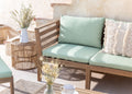 Module d'angle gauche pour canapé de jardin modulable en bois d'acacia Filips