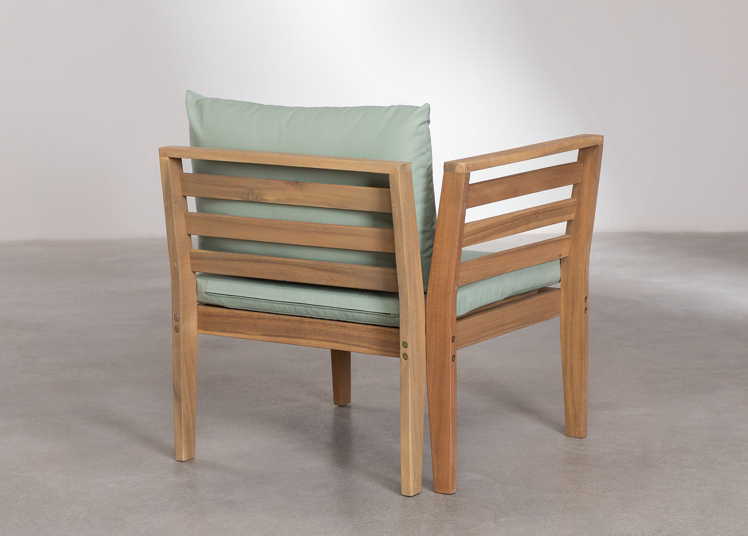 Module d'angle gauche pour canapé de jardin modulable en bois d'acacia Filips