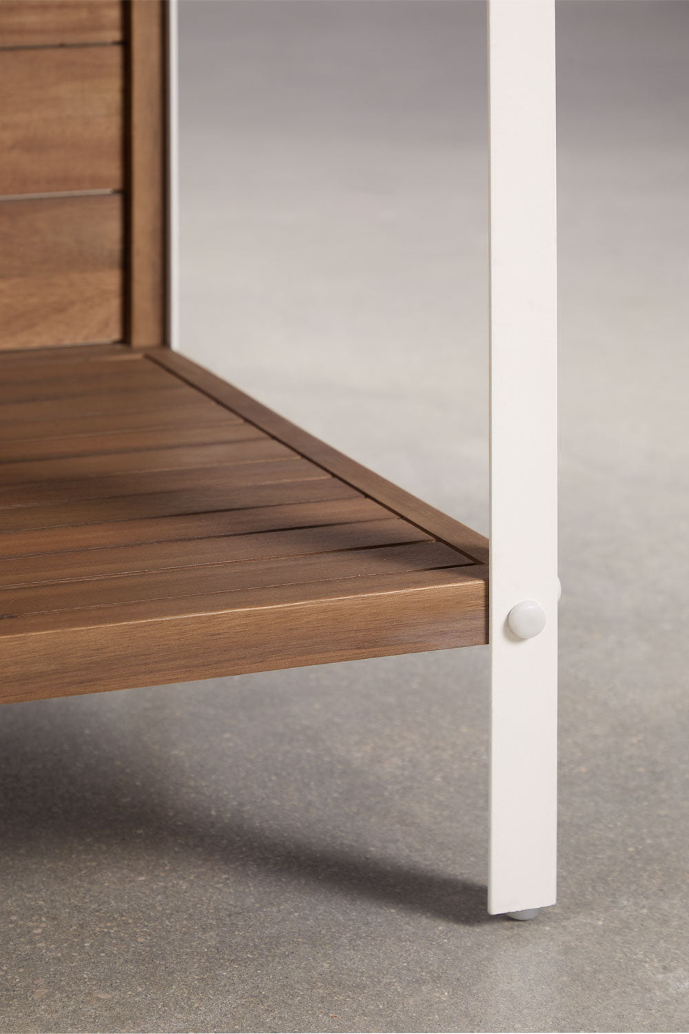 Module de rangement avec étagères pour cuisine modulaire d'extérieur en bois d'acacia et aluminium Reggie