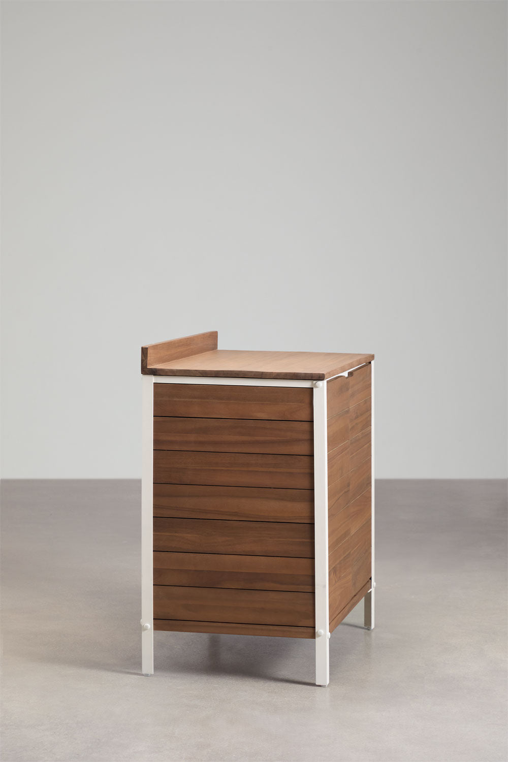 Module de rangement pour cuisine modulaire d'extérieur en bois d'acacia et aluminium Reggie
