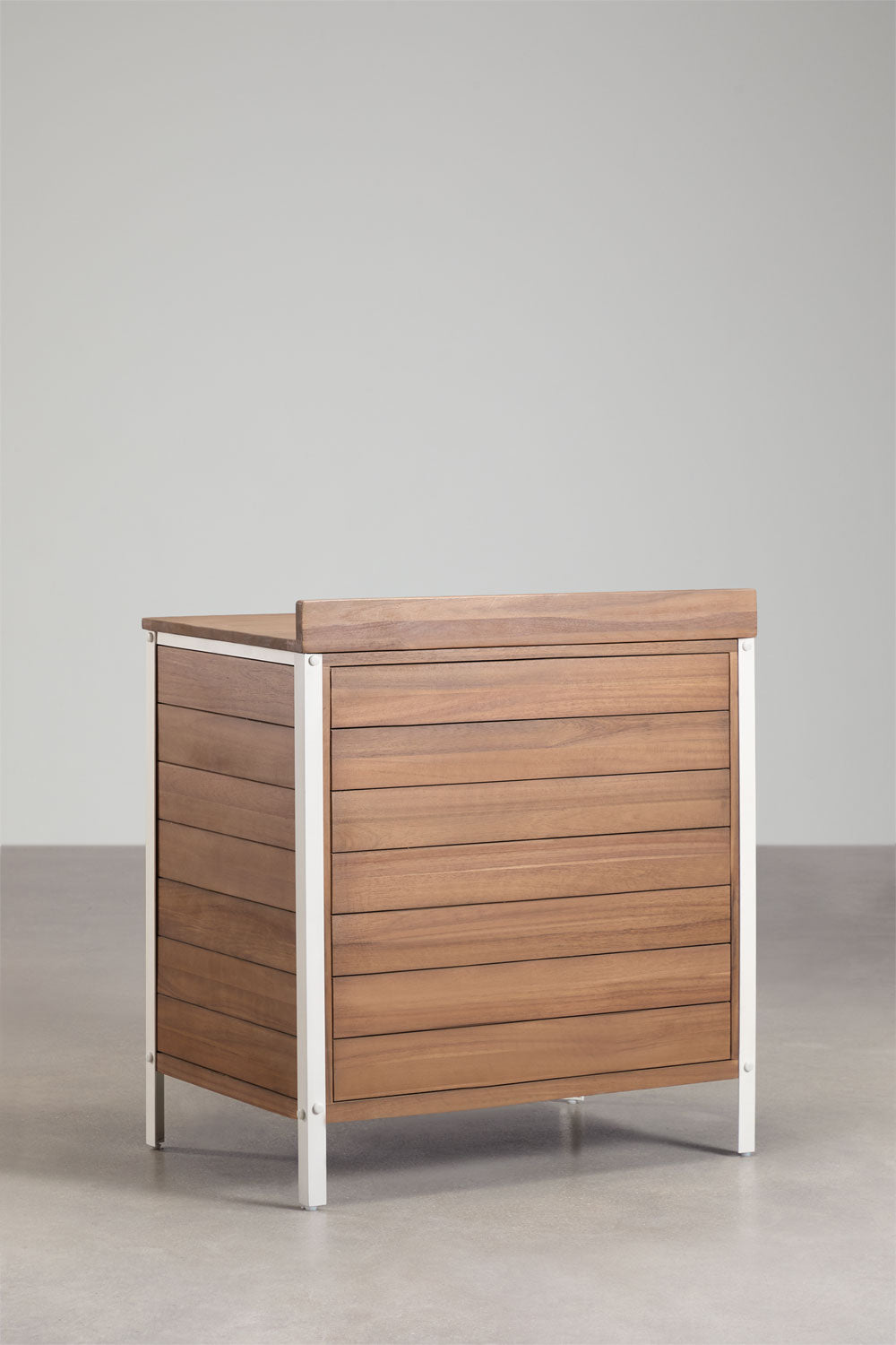 Module de rangement pour cuisine modulaire d'extérieur en bois d'acacia et aluminium Reggie