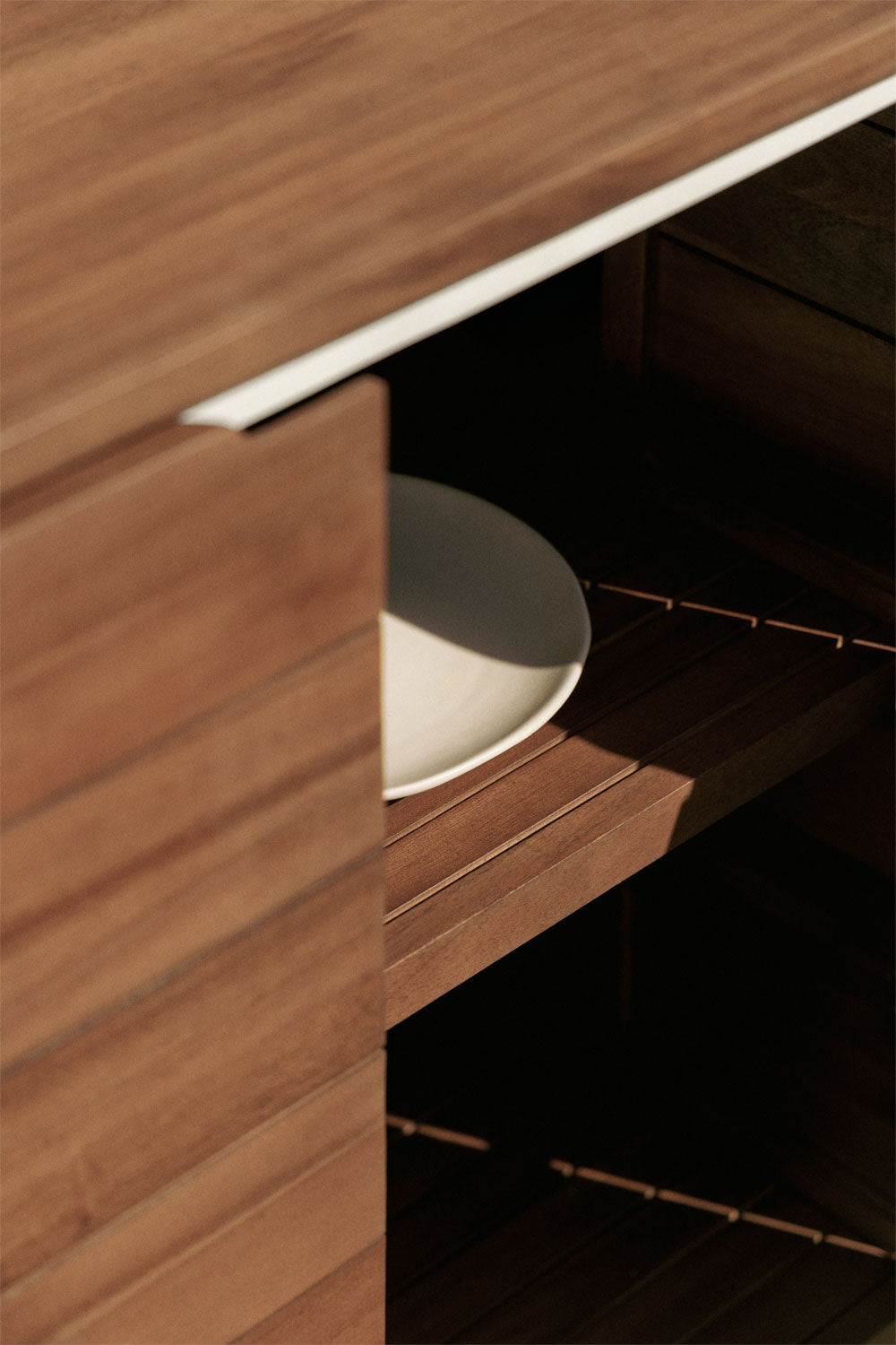 Module de rangement pour cuisine modulaire d'extérieur en bois d'acacia et aluminium Reggie