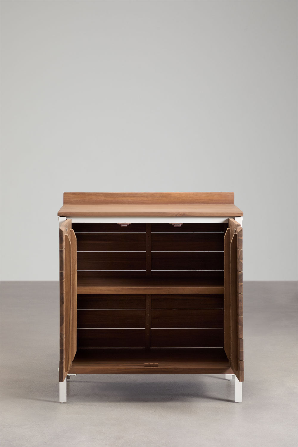 Module de rangement pour cuisine modulaire d'extérieur en bois d'acacia et aluminium Reggie