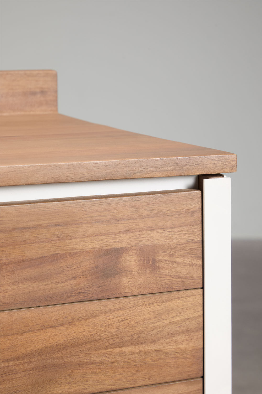 Module de rangement pour cuisine modulaire d'extérieur en bois d'acacia et aluminium Reggie