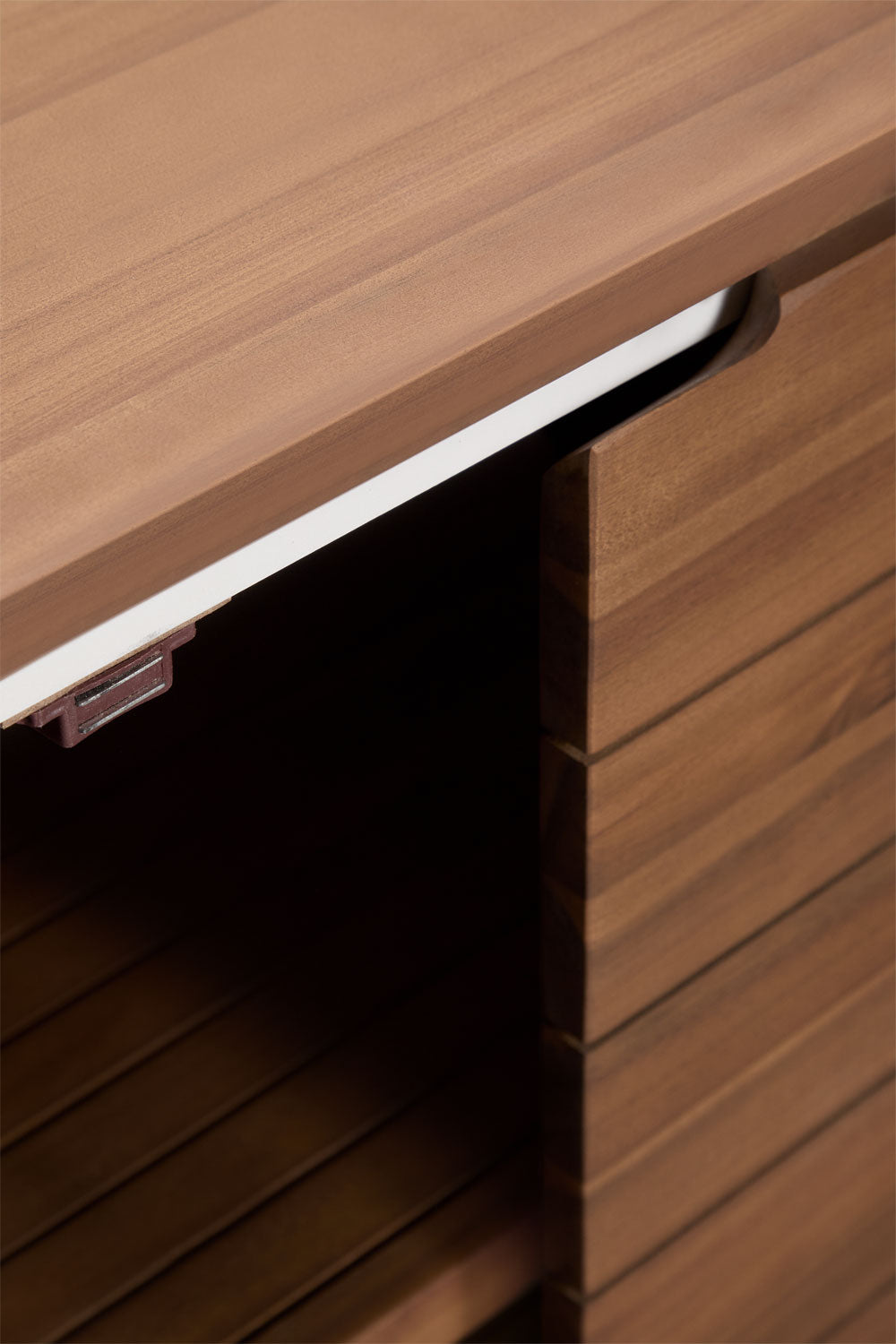 Module de rangement pour cuisine modulaire d'extérieur en bois d'acacia et aluminium Reggie