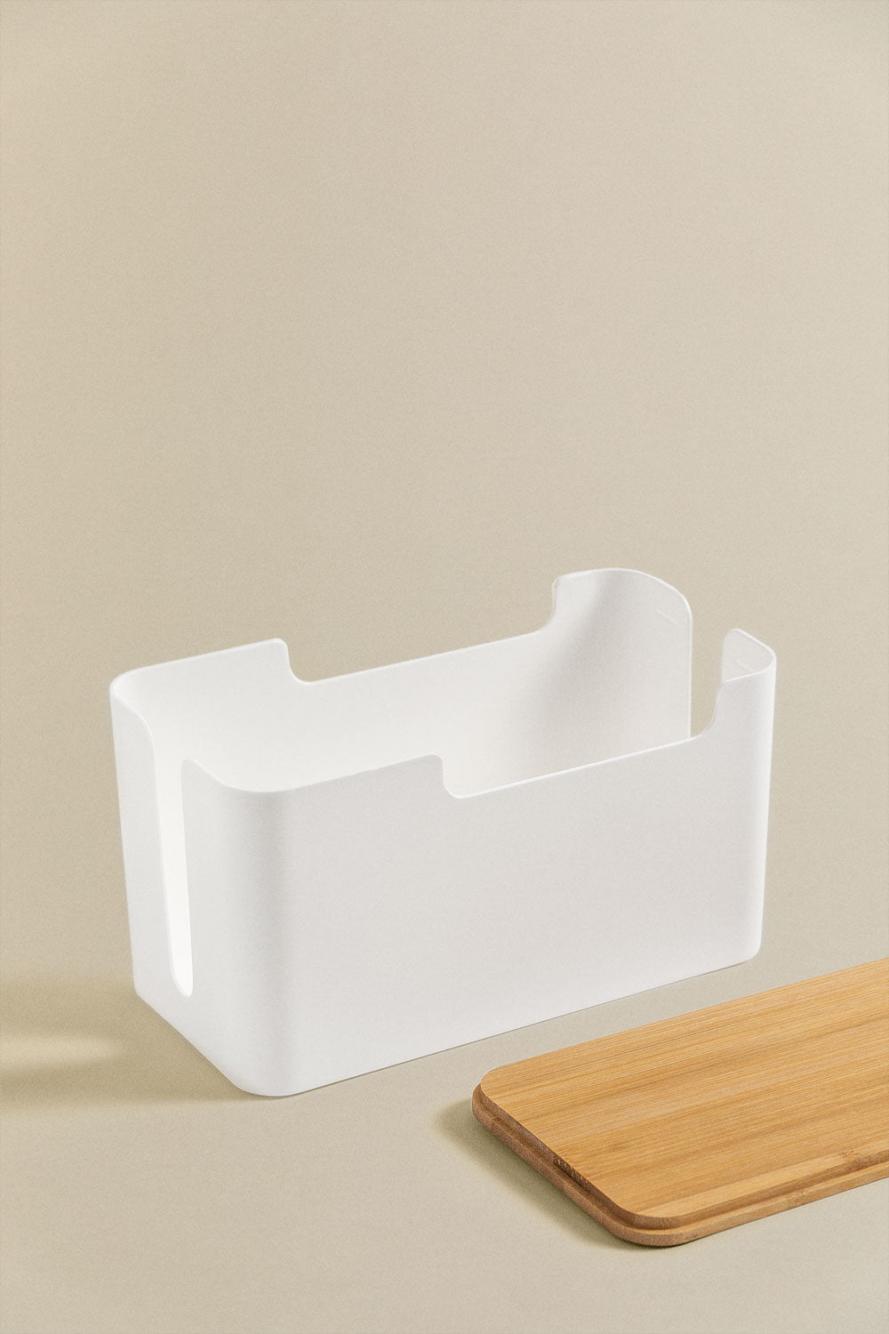 Organisateur de câbles en polypropylène et bois de bambou Rolayn