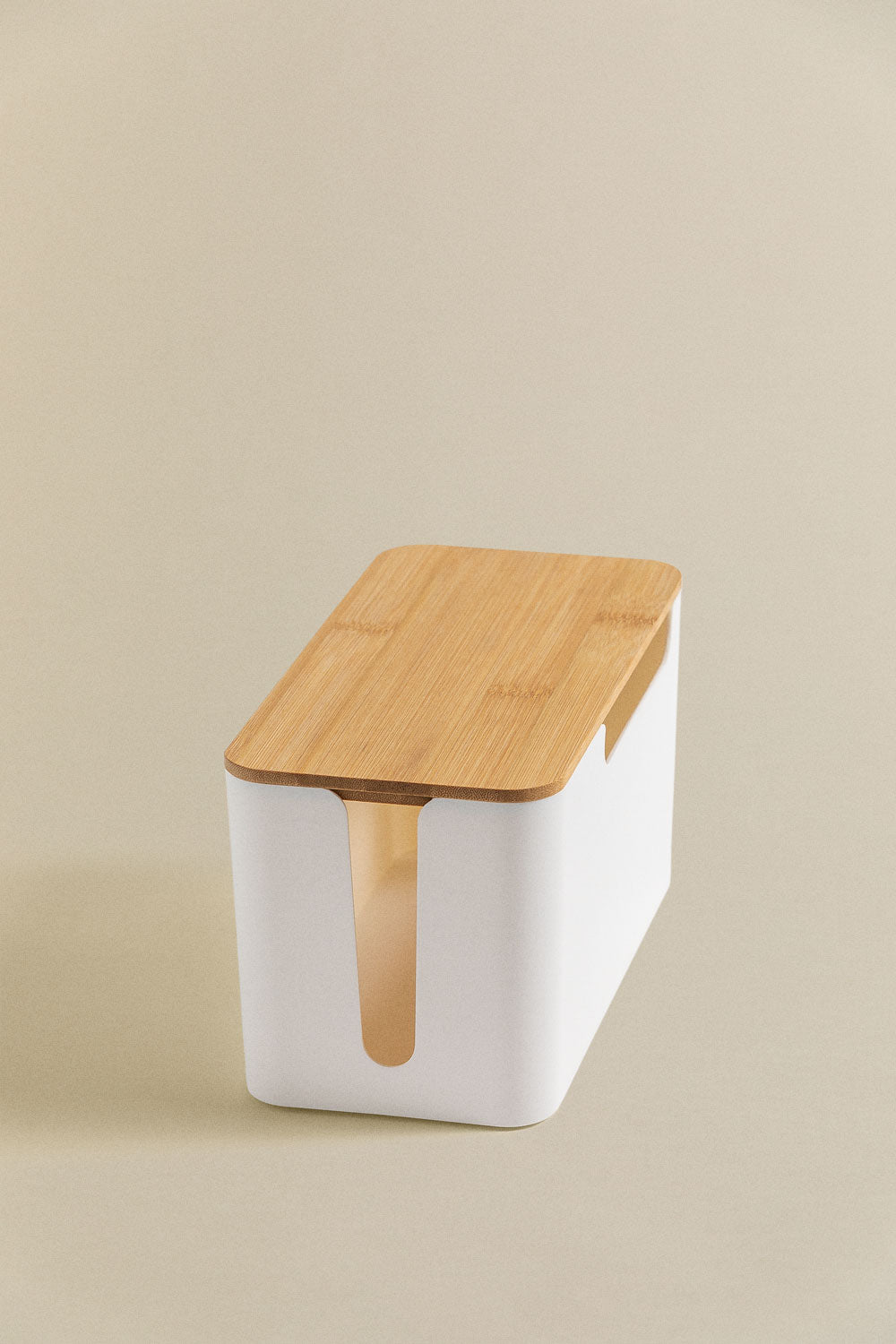 Organisateur de câbles en polypropylène et bois de bambou Rolayn