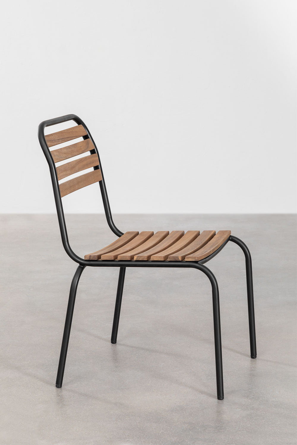Pack de 2 chaises de jardin empilables en acier et bois d'acacia Artus