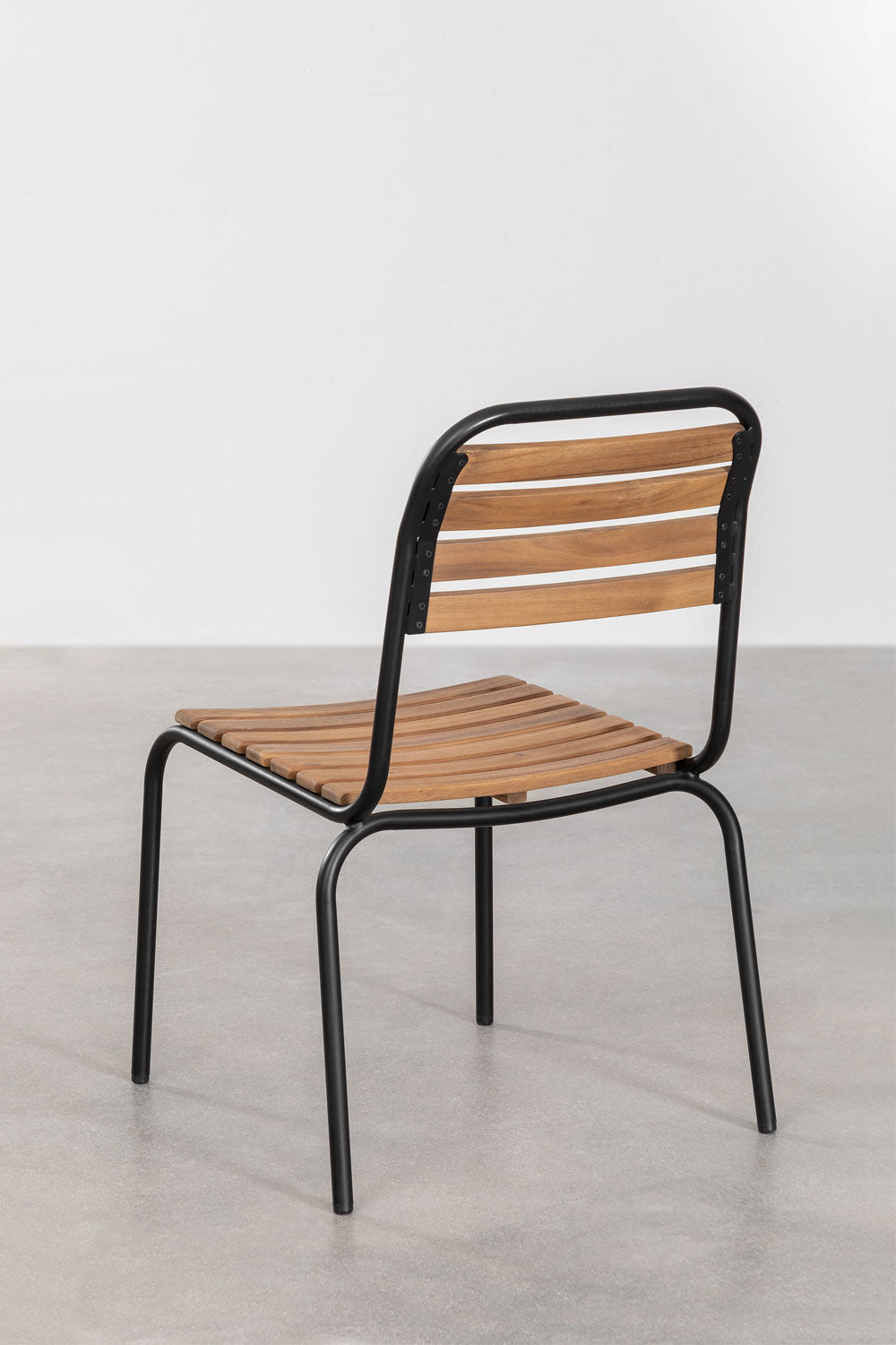 Pack de 2 chaises de jardin empilables en acier et bois d'acacia Artus