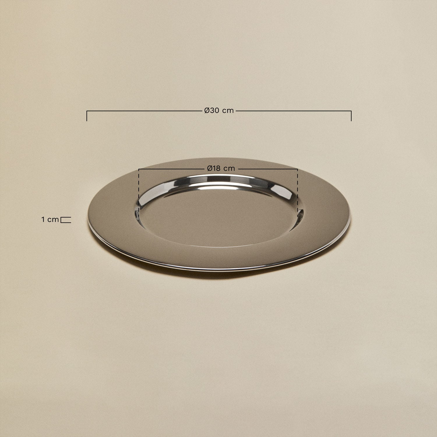 Pack de 2 sous-assiettes Ø30 cm en acier inoxydable Kirsh