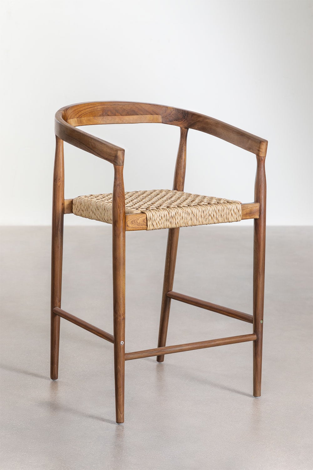 Lot de 2 tabourets de jardin hauts en bois de teck (65 cm) Visby