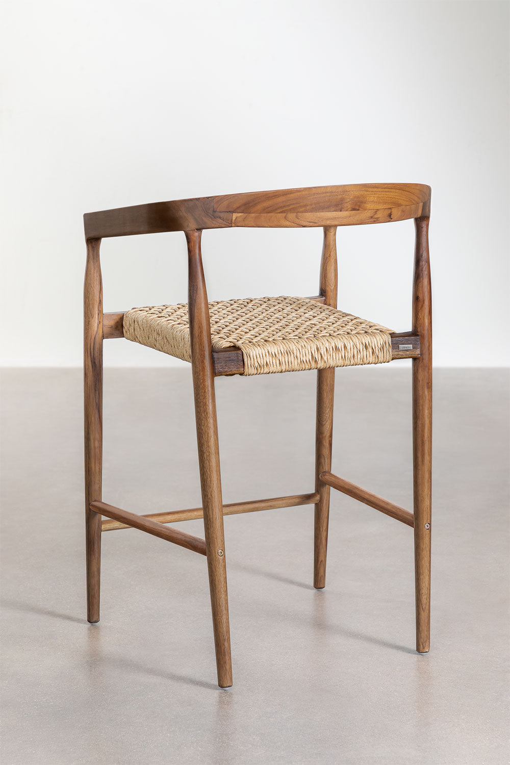 Lot de 2 tabourets de jardin hauts en bois de teck (65 cm) Visby