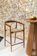 Lot de 2 tabourets de jardin hauts en bois de teck (65 cm) Visby