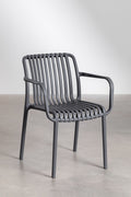 Pack de 4 chaises de salle à manger avec accoudoirs en polypropylène Wendell
