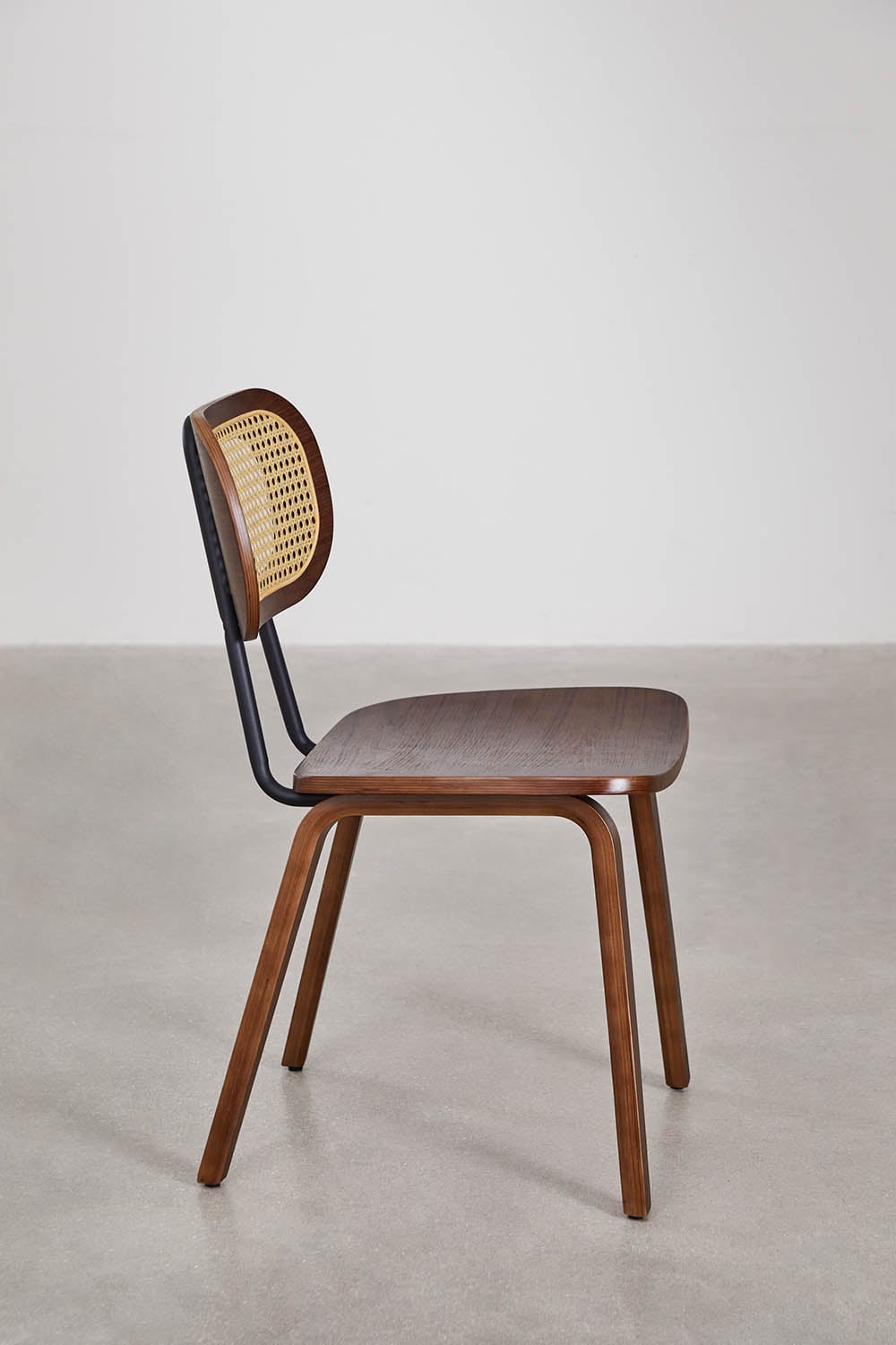 Pack de 4 chaises de salle à manger en bois et rotin Kaylia