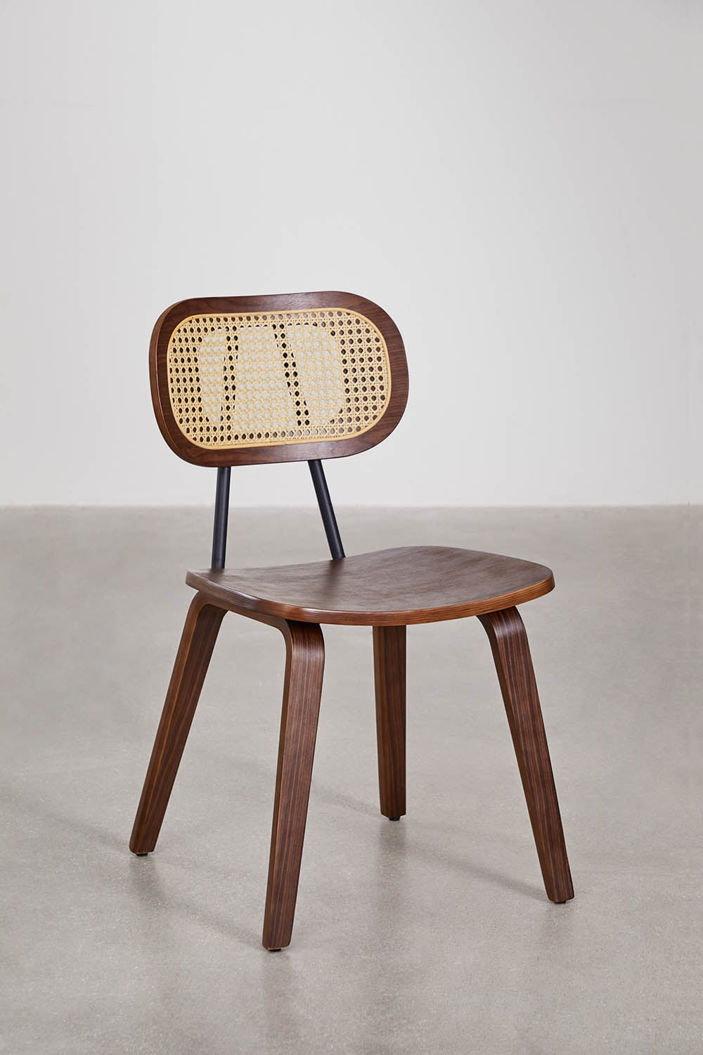 Pack de 4 chaises de salle à manger en bois et rotin Kaylia