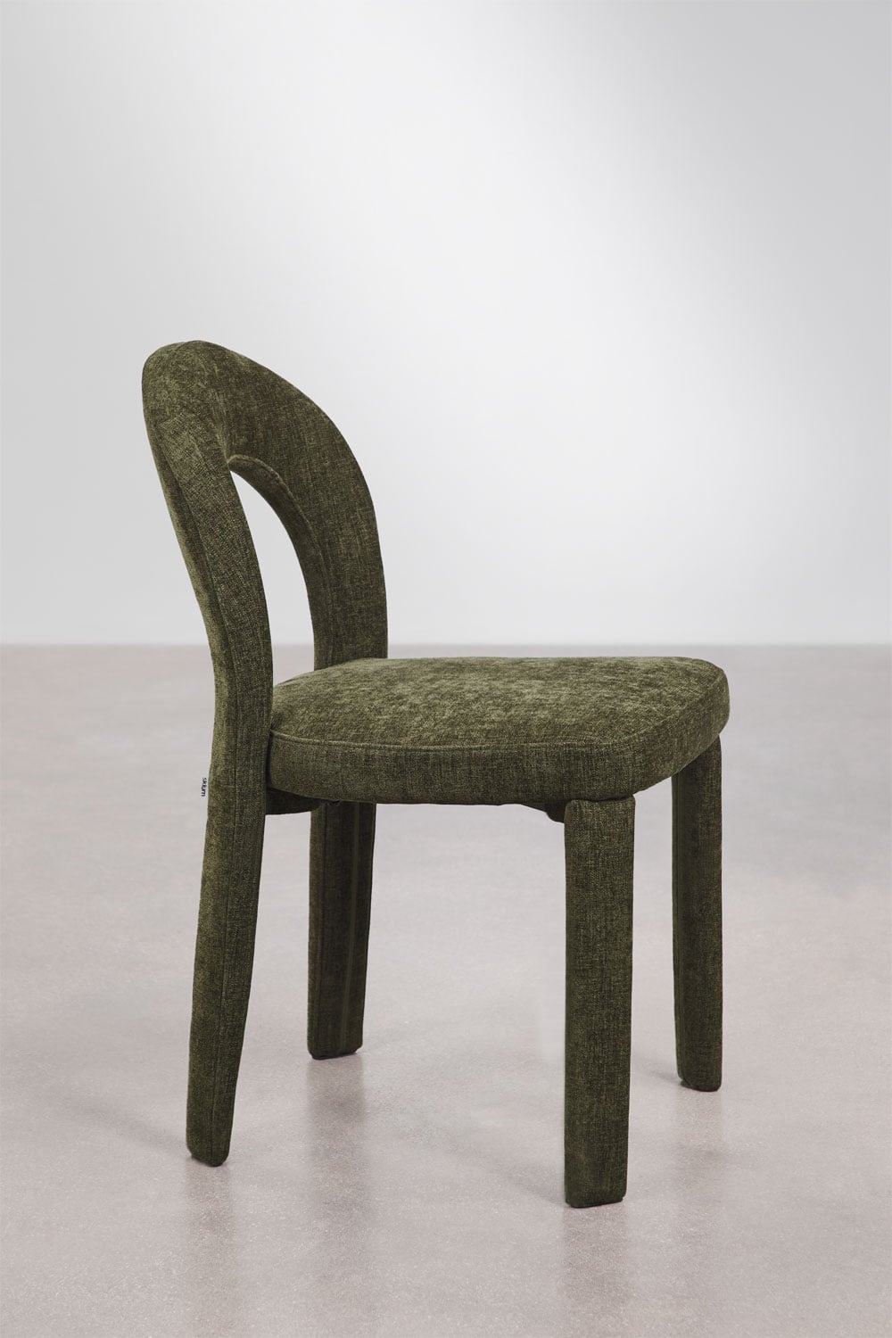 Pack de 4 chaises de salle à manger rembourrées en chenille et en fer Gianis