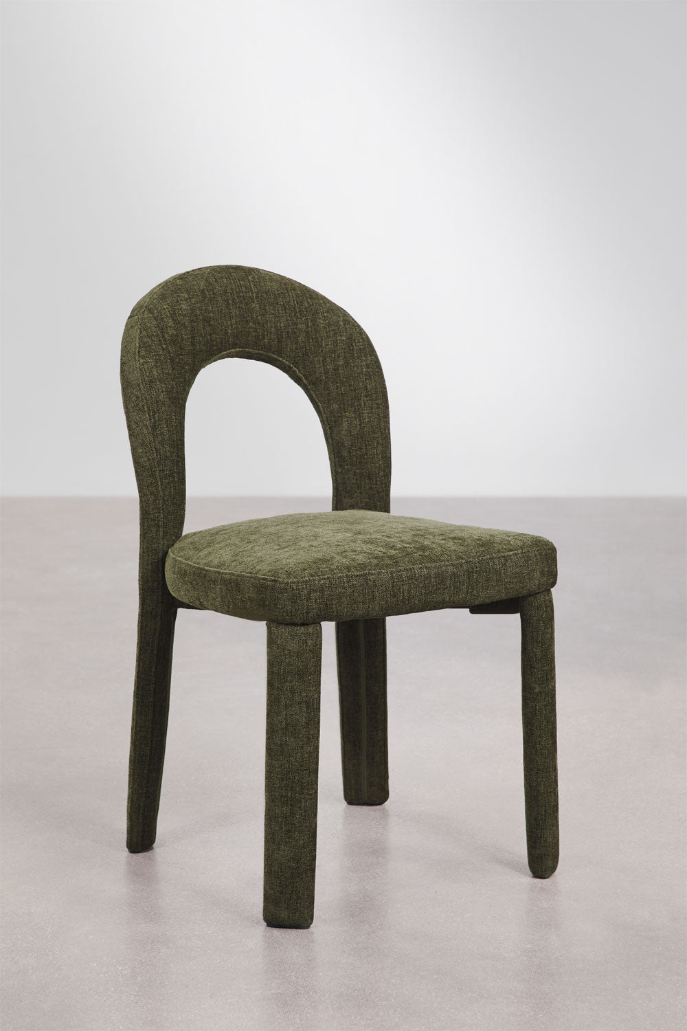 Pack de 4 chaises de salle à manger rembourrées en chenille et en fer Gianis