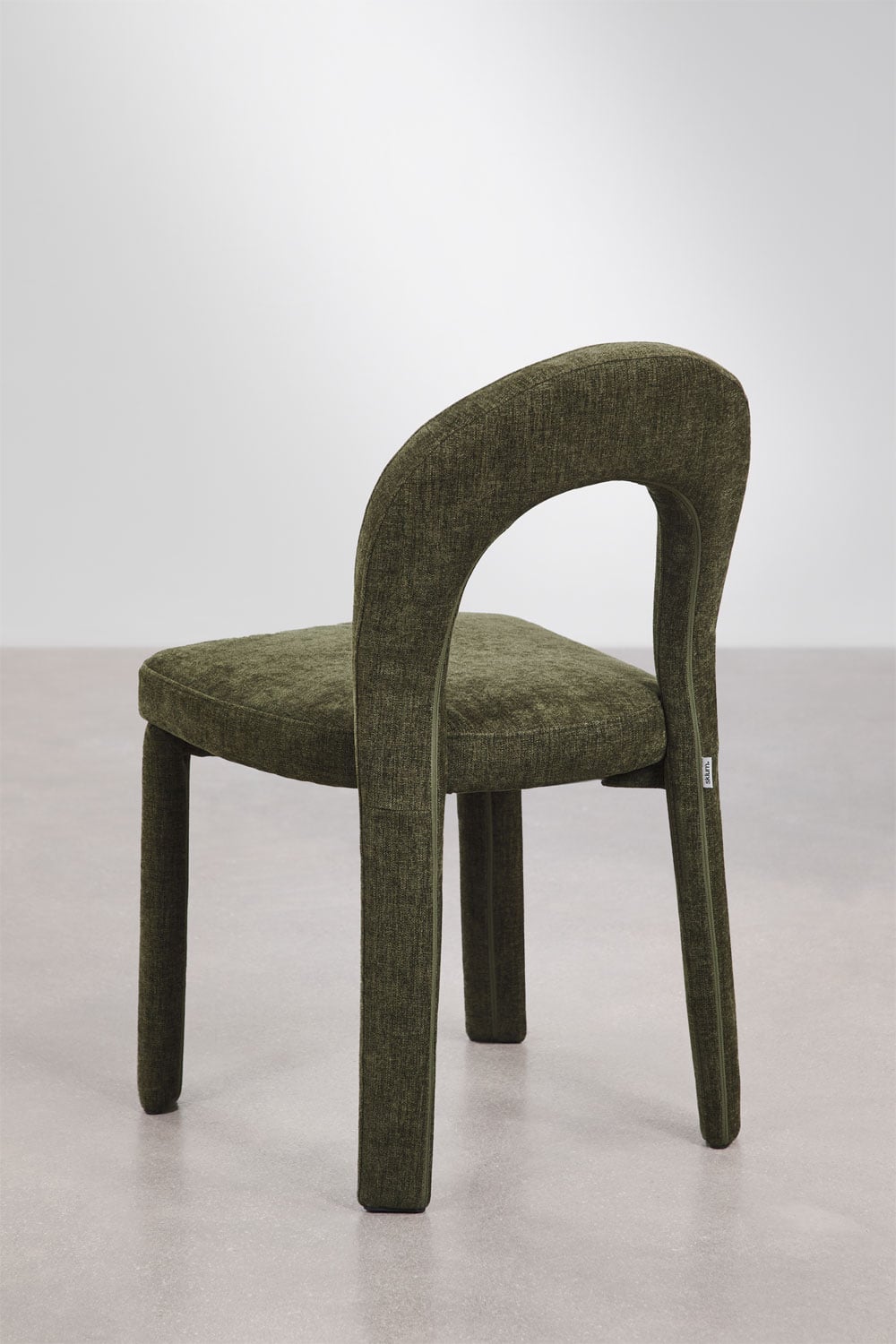 Pack de 4 chaises de salle à manger rembourrées en chenille et en fer Gianis