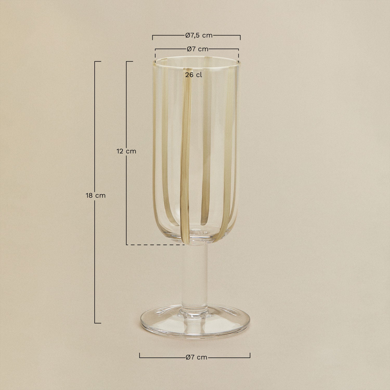 Pack de 4 coupes à champagne 26 cl en verre Jalviana