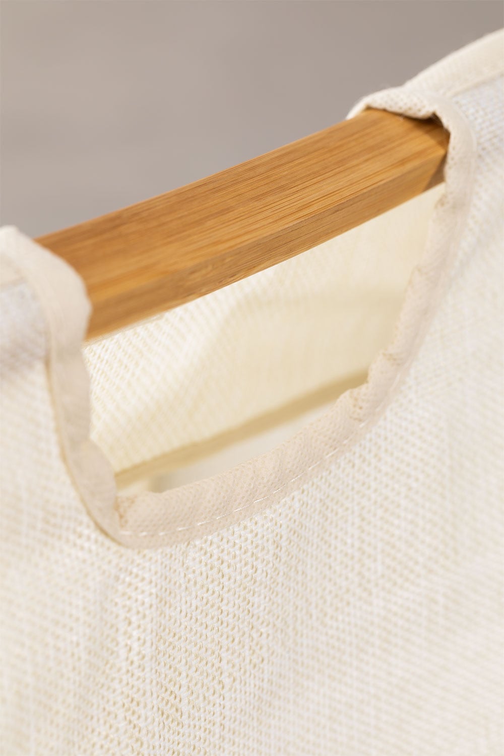 Panier à linge en bambou et polyester Brais