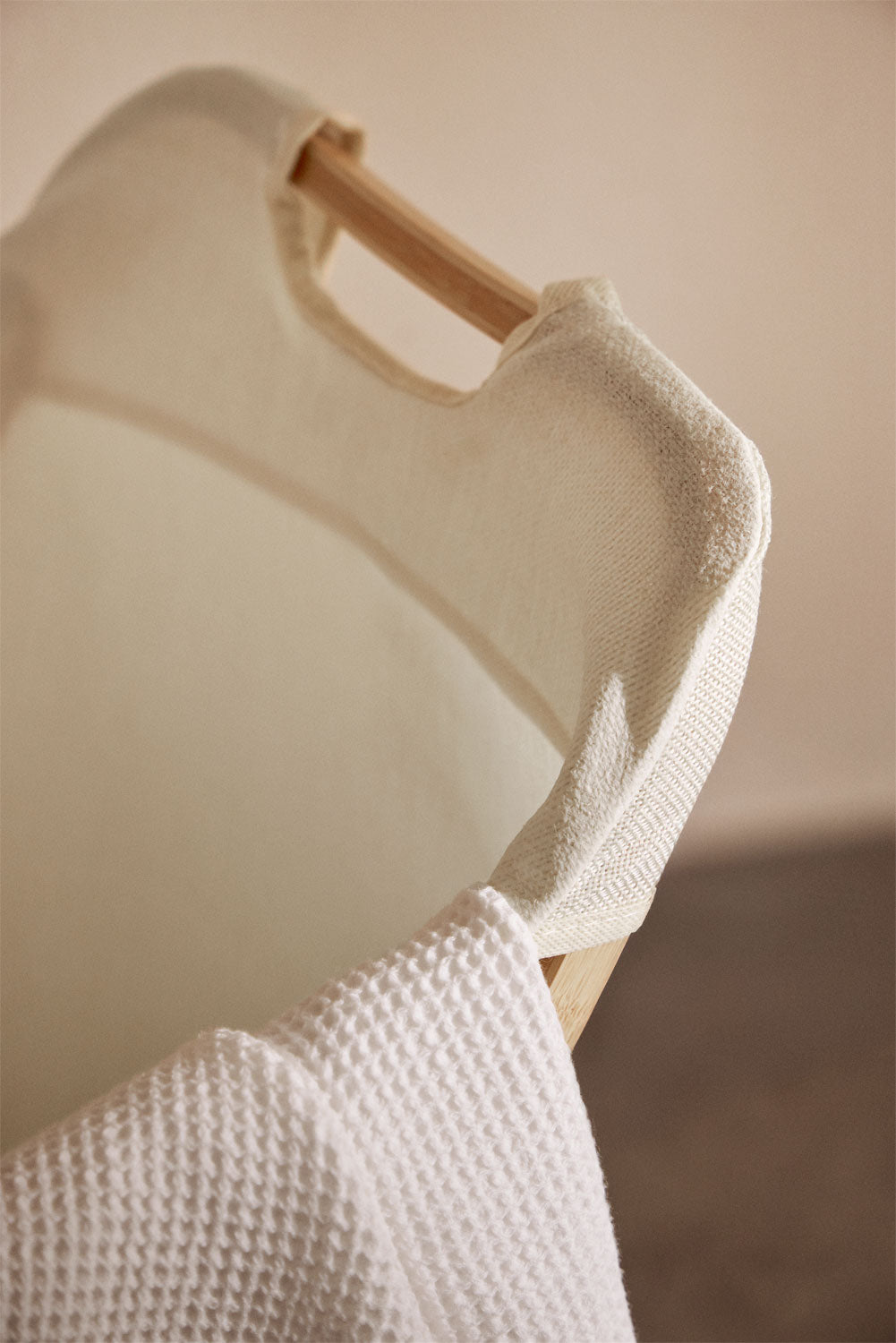 Panier à linge en bambou et polyester Brais