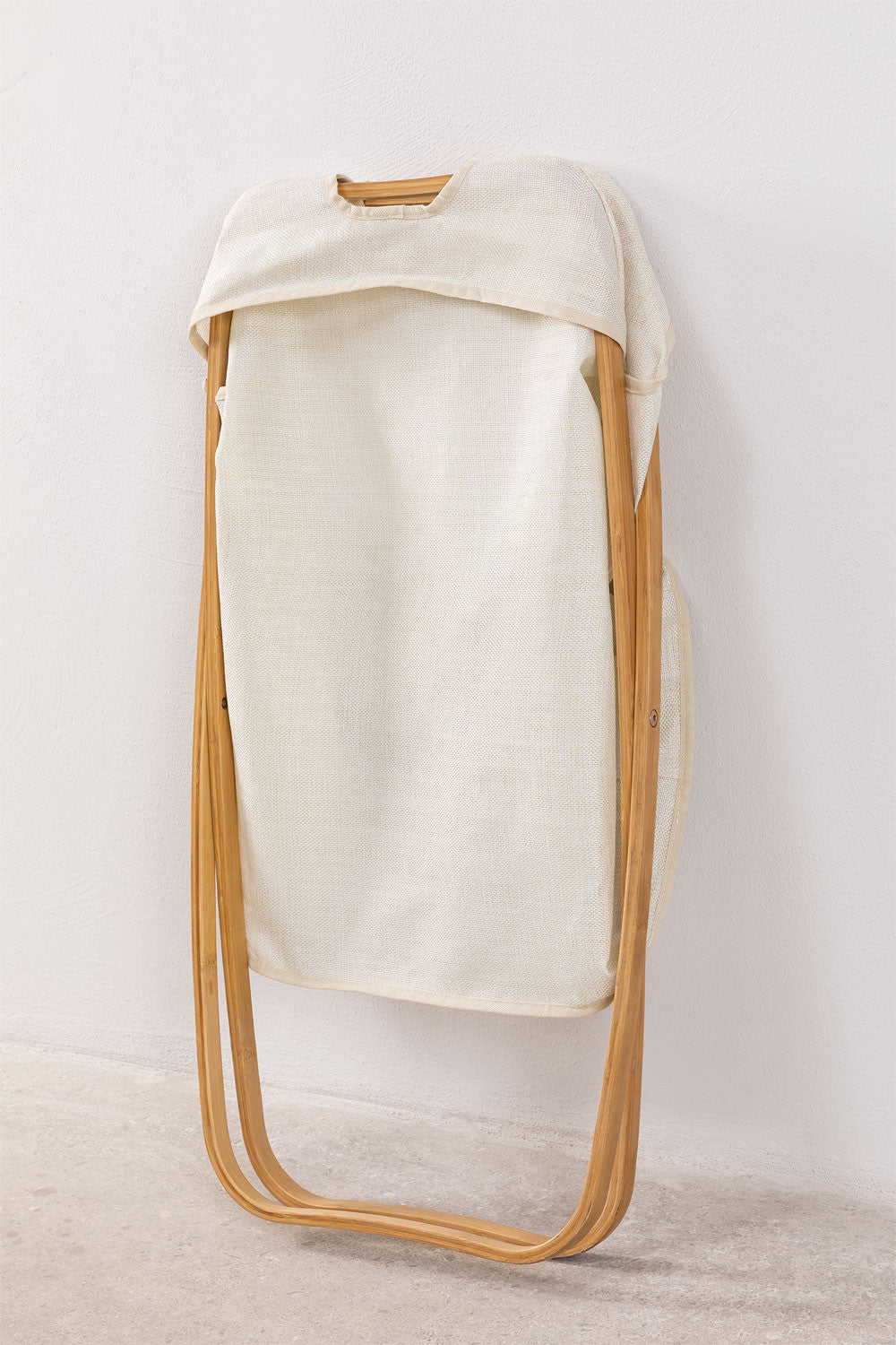 Panier à linge en bambou et polyester Brais