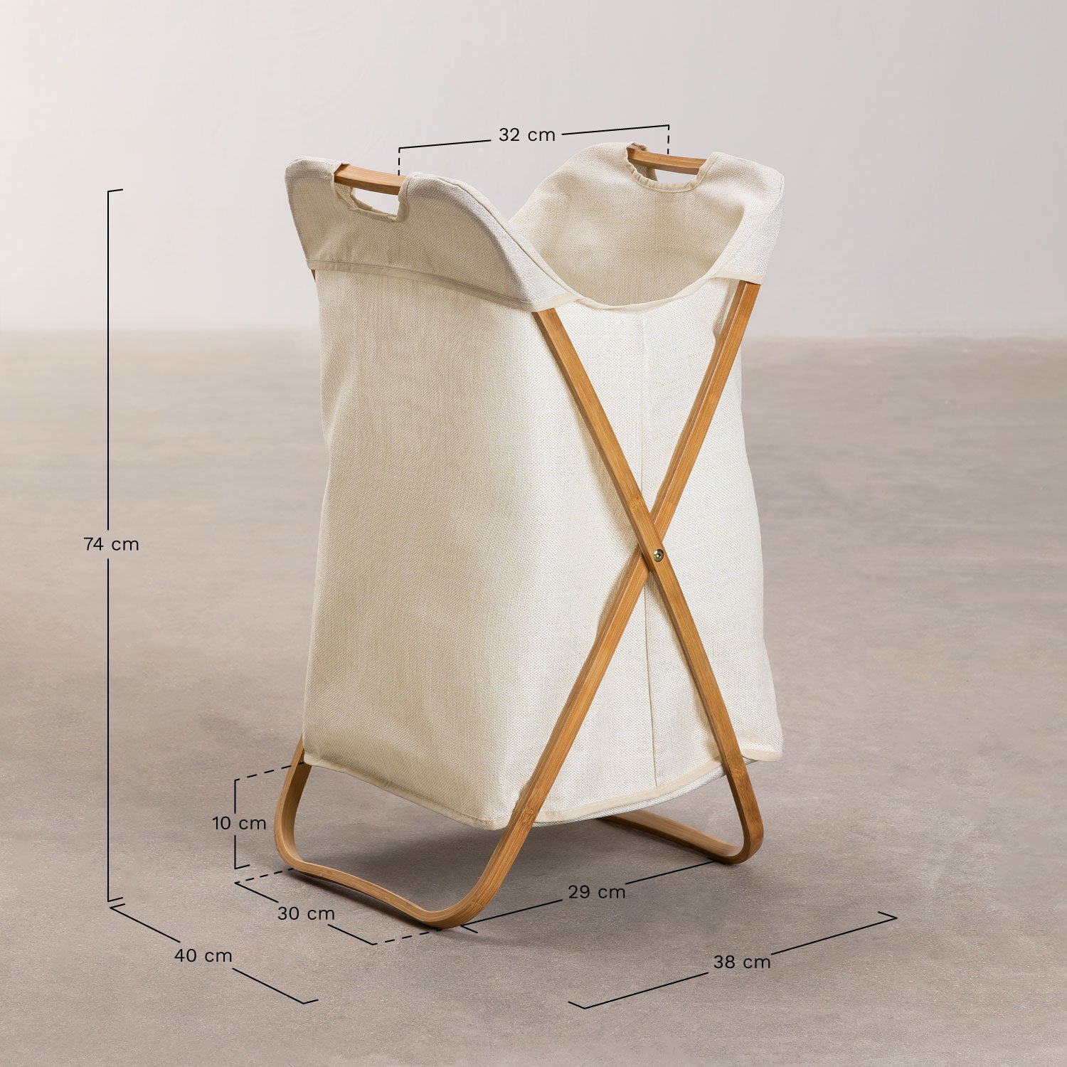 Panier à linge en bambou et polyester Brais