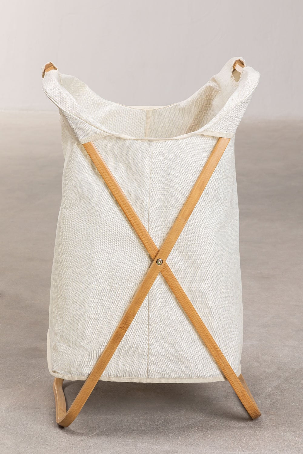 Panier à linge en bambou et polyester Brais