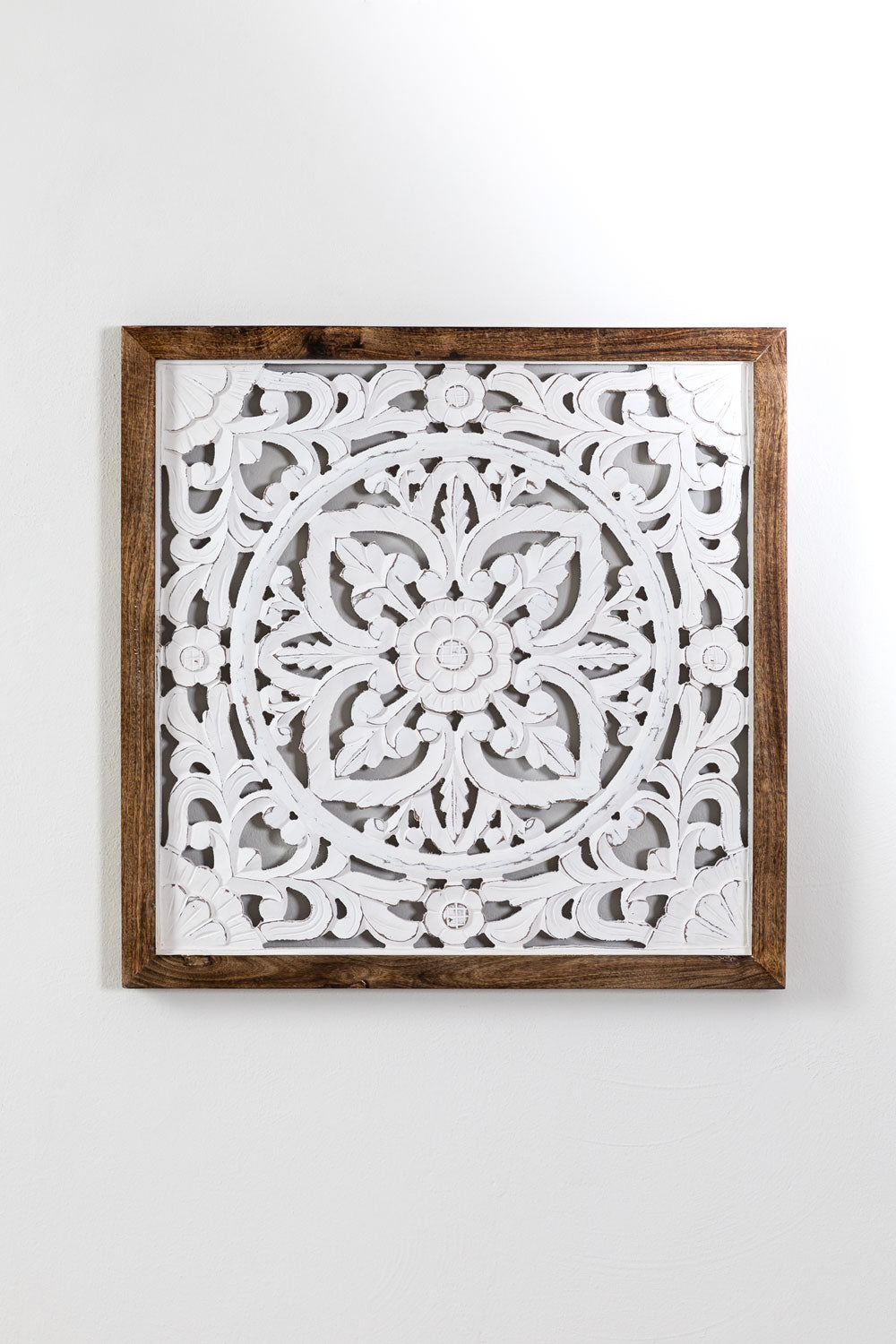 Panneau décoratif carré 65x65 cm en bois Narmadas