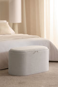 Pouf ovale 70 cm avec plateau et rangement tapissé Berkeleni