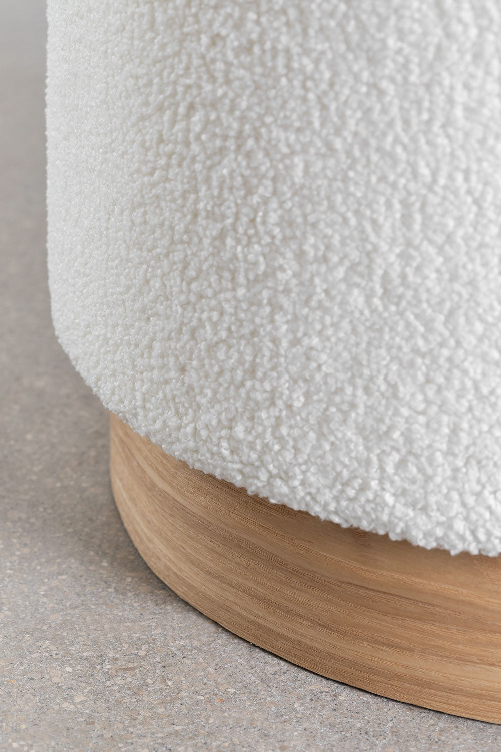 Pouf rond Ø40 cm avec rangement en sherpa Mineyster