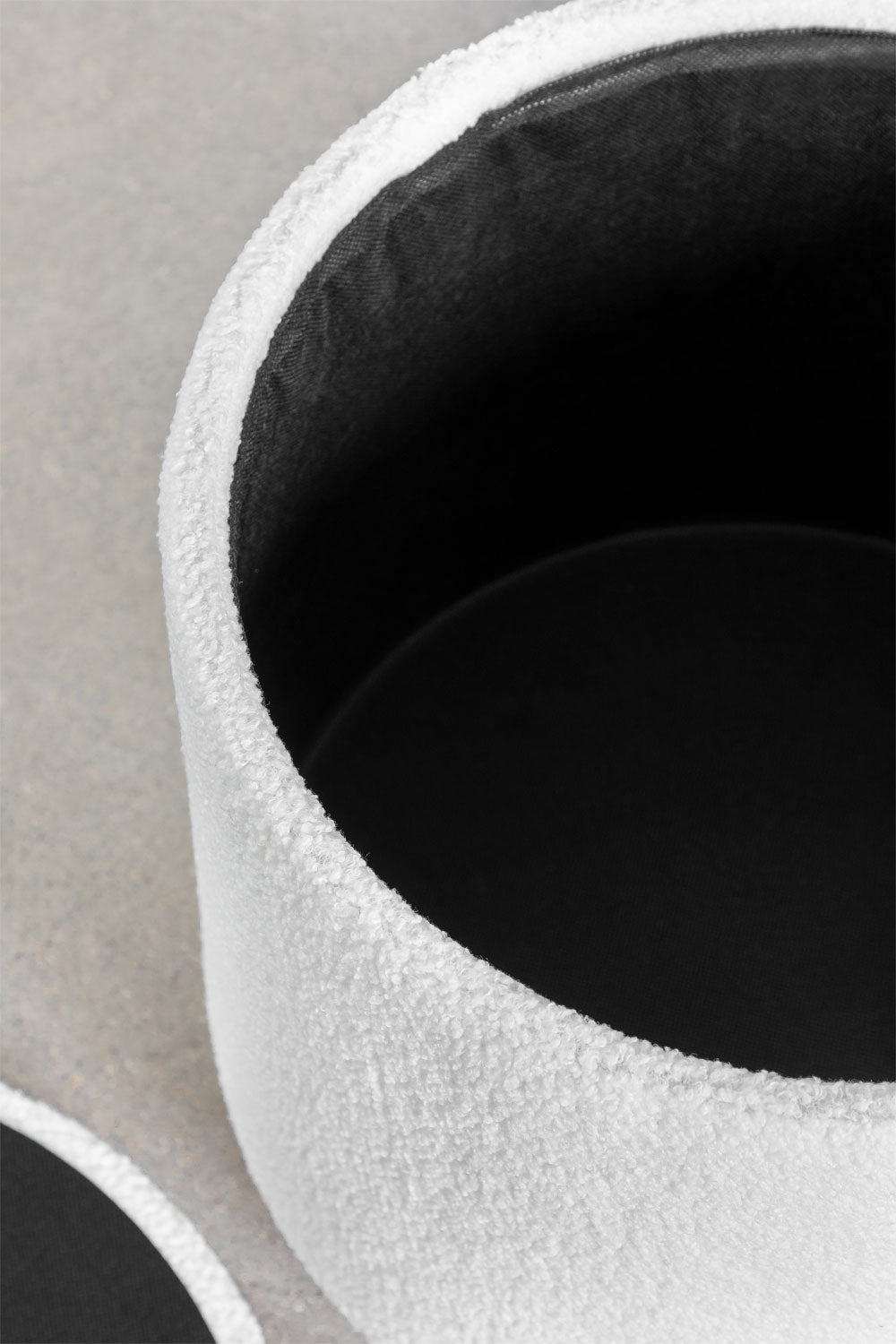 Pouf rond Ø40 cm avec rangement en sherpa Mineyster